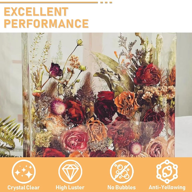 Puduo Epoxy Resin Kit 36OZ，Newly Formulated Crystal Clear Epoxy Resin，Strong, Bubble-Free, Anti-Yellowing Art Resin That，Suitable for DIY, Resin Art, Molds, Jewelry Making, Easy to Mix 1:1 Ratio - Image 4